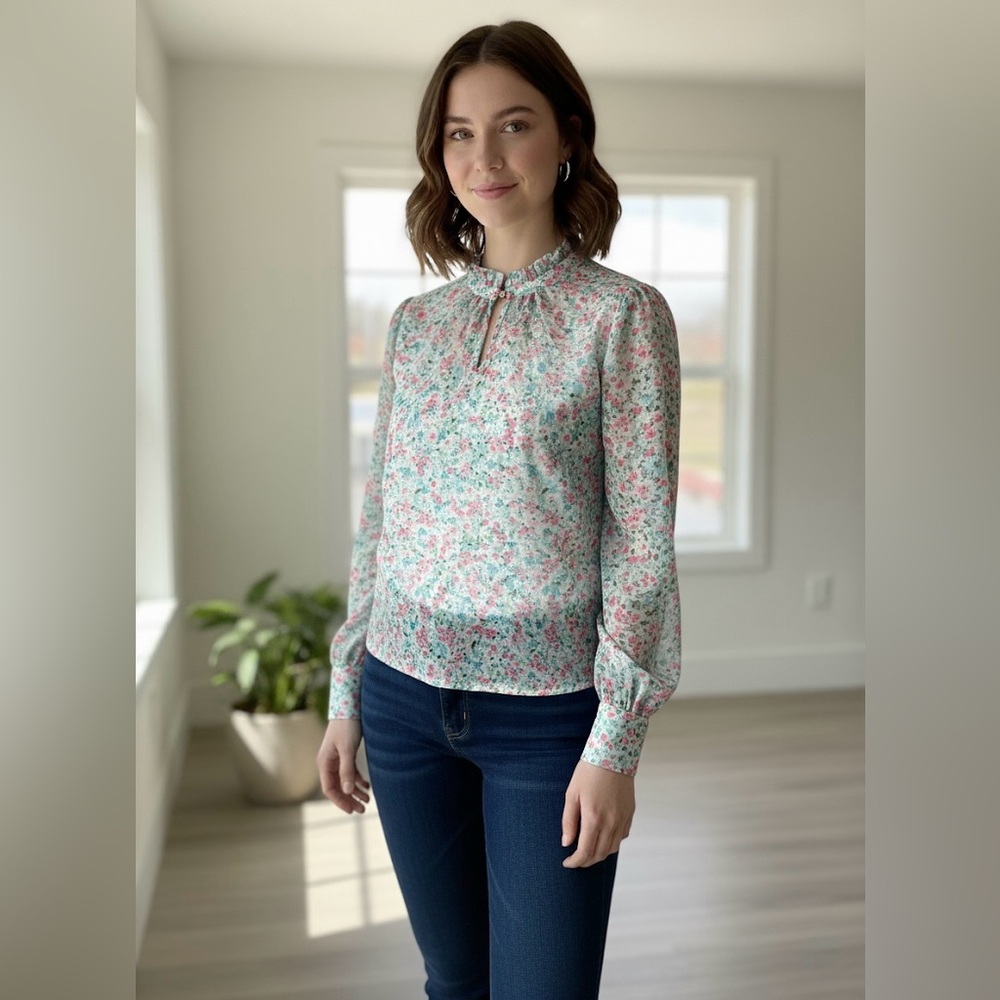 Floral Button-Up Blouse